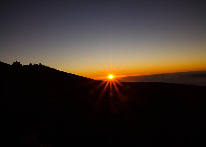  Greeting Card featuring the photograph Sunflare on Haleakala by Cathy Donohoue