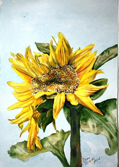  Greeting Card featuring the painting Sunflower 1 by Diane Ziemski