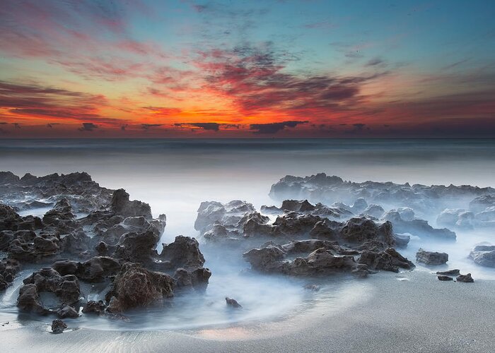 Coral Cove Greeting Card featuring the photograph Sunrise at Blowing Rocks Preserve by Andres Leon