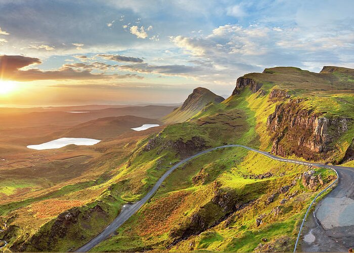 Scenics Greeting Card featuring the photograph Sunrise At Quiraing, Isle Of Skye by Sara winter