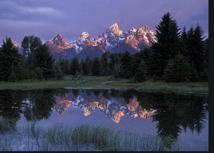 Sunrise Greeting Card featuring the photograph Sunrise at Schwabacher Landing by Jim Dollar
