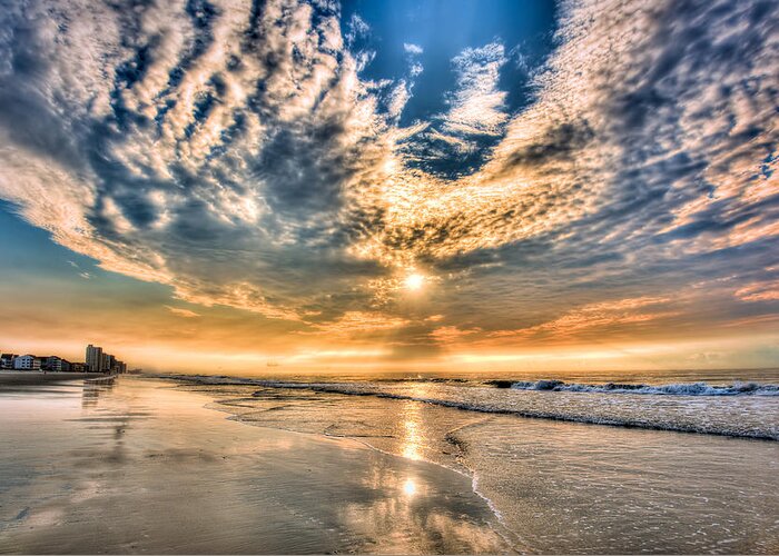 Beach Greeting Card featuring the photograph Sunrise In Myrtle Beach by Brent Craft