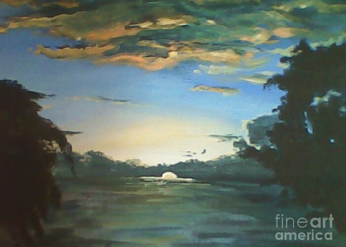 Philippines Greeting Card featuring the painting Sunrise in Tanon Strait by Richard John Holden RA