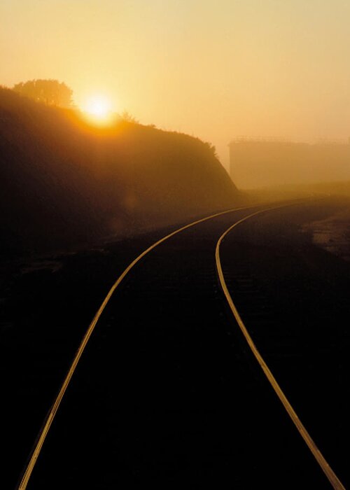 Sunrise Greeting Card featuring the photograph Sunrise on the Tracks by Garry McMichael
