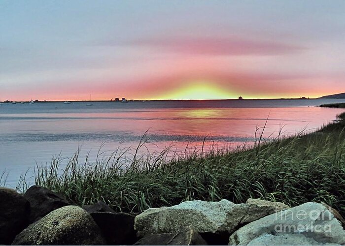 Sunrise Greeting Card featuring the photograph Sunrise Over the Bay by Janice Drew