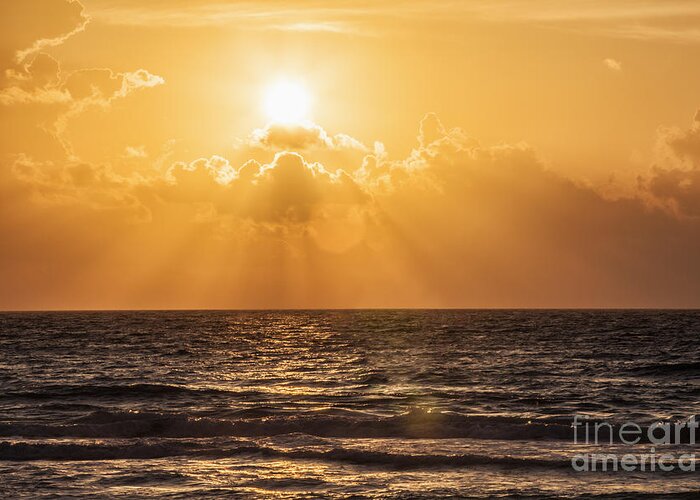 Cancun Greeting Card featuring the photograph Sunrise Over The Caribbean Sea by Bryan Mullennix