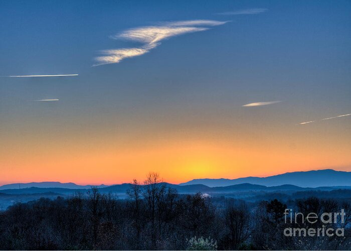 Sunrise Greeting Card featuring the photograph Sunrise Over the Smokies by Douglas Stucky