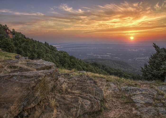 Mt. Nebo Greeting Card featuring the photograph Sunrise Point from Mt. Nebo - Arkansas by Jason Politte