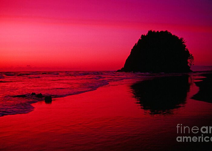 Beach Greeting Card featuring the photograph Sunset at Neskowin Beach- Proposal Rock by Rick Bures