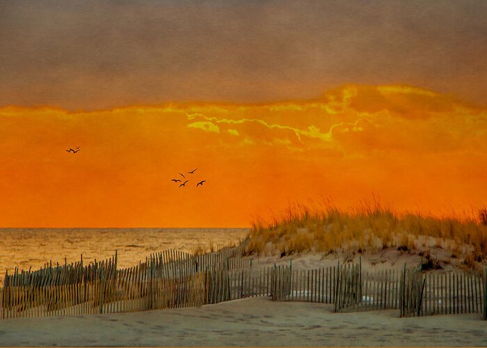 Beach Greeting Card featuring the photograph Sunset At Robert Moses Park by Cathy Kovarik