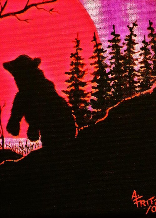 Sun Greeting Card featuring the photograph Sunset Bear by Al Fritz