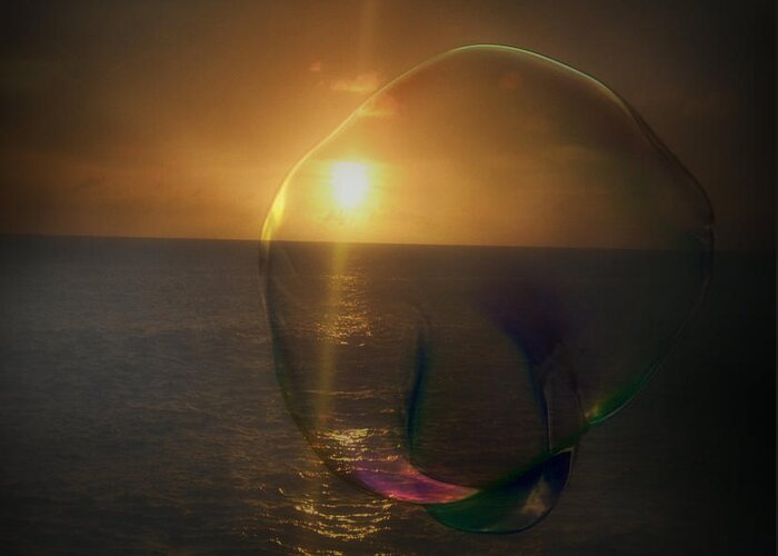 Bubble Greeting Card featuring the photograph Sunset Bubble by Amanda Eberly
