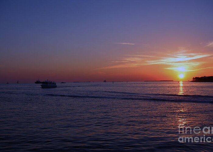 Key West Greeting Card featuring the photograph Sunset In Keywest by Tina Hailey