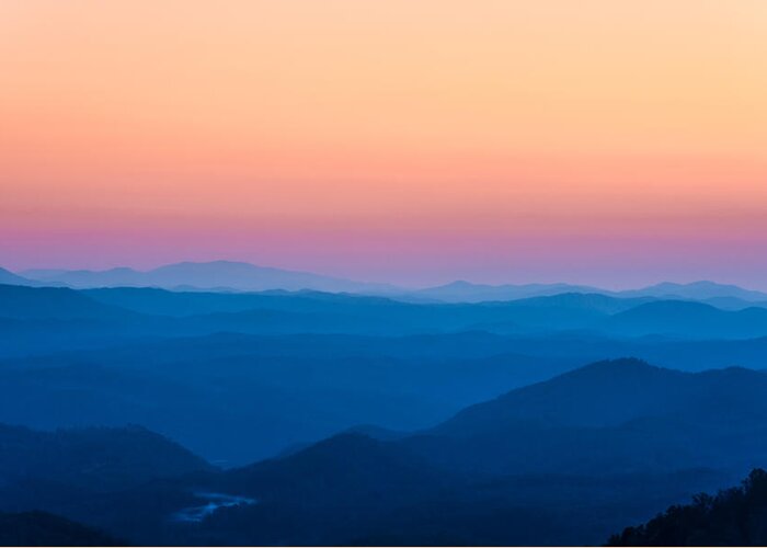 Beautiful Orange Sunset Greeting Card featuring the photograph Sunset in the Smoky Mountains 1 by Victor Culpepper