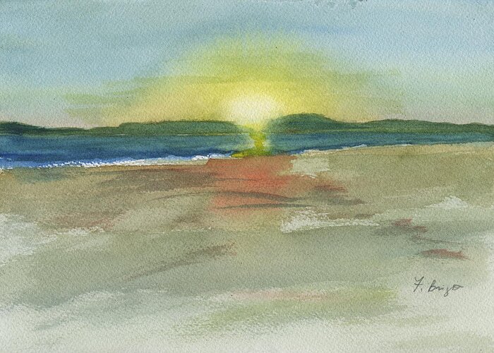 Sunset On Hilton Head Island Greeting Card featuring the painting Sunset On Hilton Head Island by Frank Bright