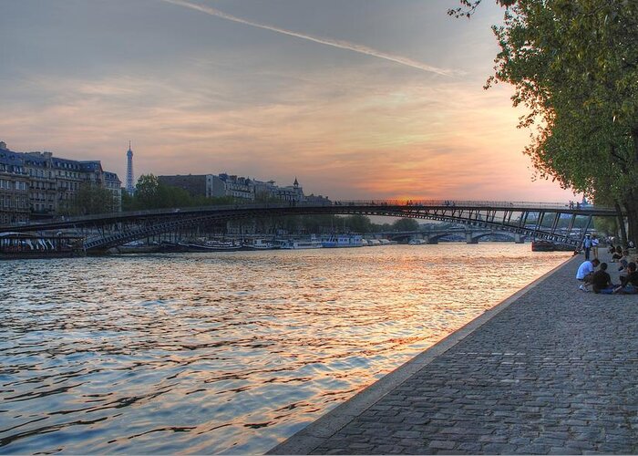 Seine Greeting Card featuring the photograph Sunset on the Seine by Jennifer Ancker