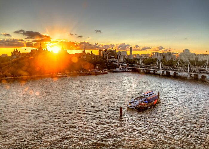 Tim Stanley Greeting Card featuring the photograph Sunset on the Thames by Tim Stanley