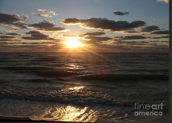 Sunset Greeting Card featuring the photograph Sunset On Venice Beach by Christiane Schulze Art And Photography