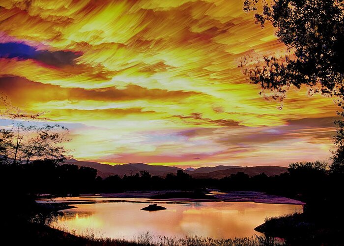 Sunsets Greeting Card featuring the photograph Sunset Over a Country Pond by James BO Insogna