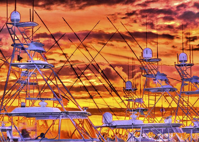 Sunset Greeting Card featuring the photograph Sunset Over Marina by Jody Lane