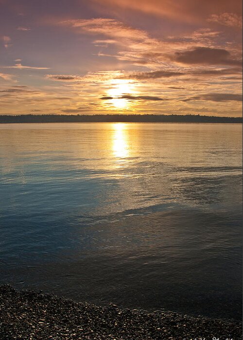 Beauty In Nature Greeting Card featuring the photograph Sunset Over Puget Sound by Jeff Goulden