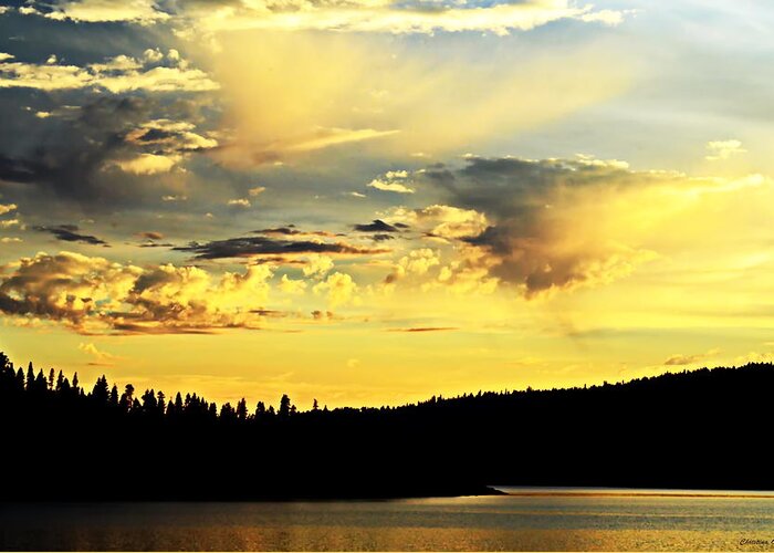 Plumas National Forest Greeting Card featuring the photograph Sunset Over the Lake by Christina Ochsner