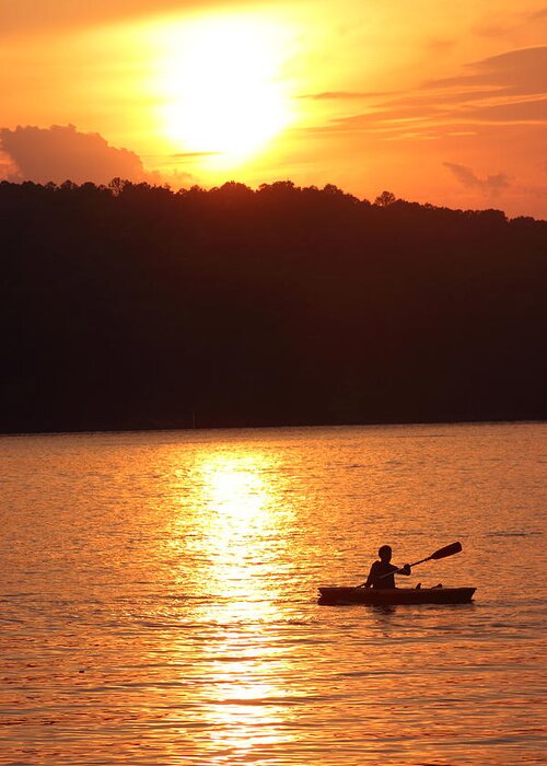 Sunset Greeting Card featuring the photograph Sunset Paddle by Andre Turner