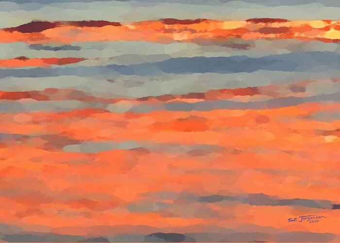 Hawaiian Sunset Greeting Card featuring the painting Sunset Reflections Panel Two by Stephen Jorgensen