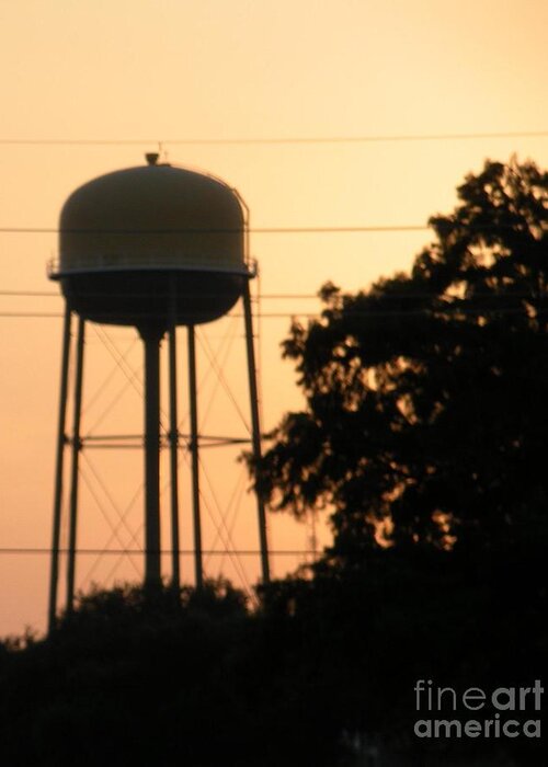 Water Tower Greeting Card featuring the photograph Sunset Water Tower by Joseph Baril