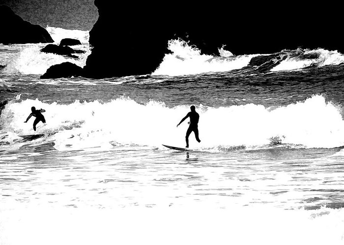 Surfers Greeting Card featuring the photograph Surfer Silhouette by Kathy Churchman
