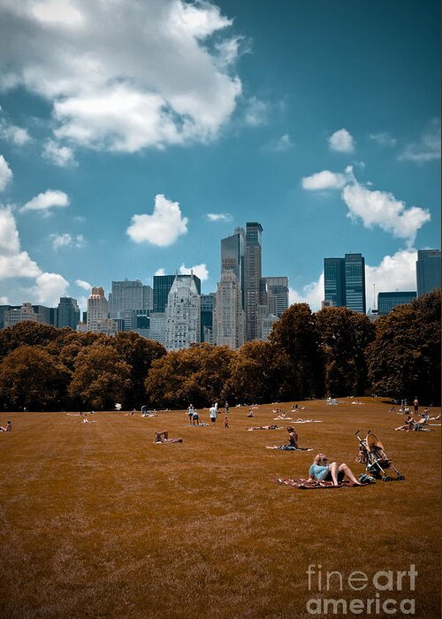 Abstract Greeting Card featuring the photograph Surreal Summer Day in Central Park by Amy Cicconi