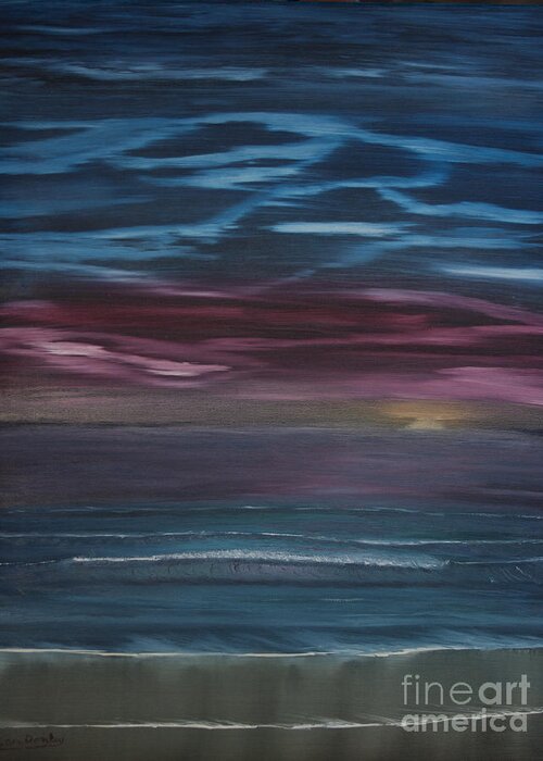  Surreal Greeting Card featuring the painting Surreal Sunset by Ian Donley