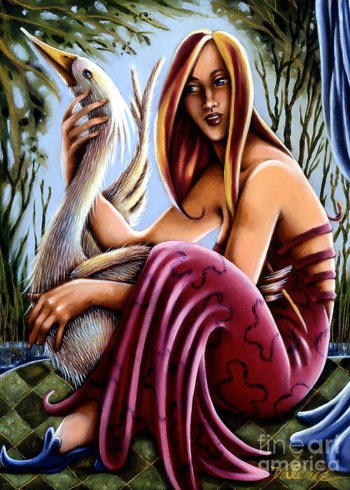 Fantasy Greeting Card featuring the painting Swamp Song by Valerie White