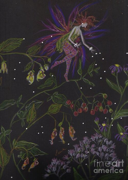 Fairy Greeting Card featuring the drawing Swamp Walk by Dawn Fairies