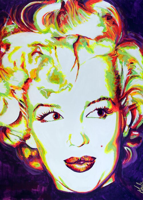 Beauty Greeting Card featuring the painting Sweet Marilyn by Steve Gamba