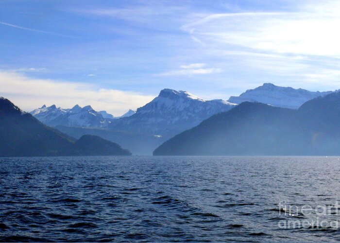 Panoramic Greeting Card featuring the photograph Swiss Alps 2 by Amanda Mohler