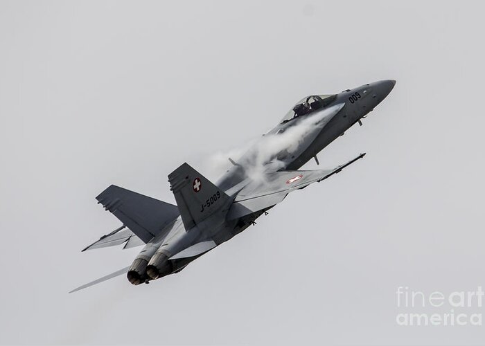 F18 Greeting Card featuring the photograph Swiss Hornet by Airpower Art