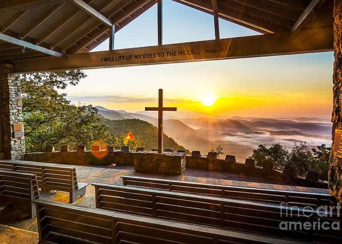 Symmes Chapel Greeting Card featuring the photograph Symmes Chapel sunrise by Anthony Heflin