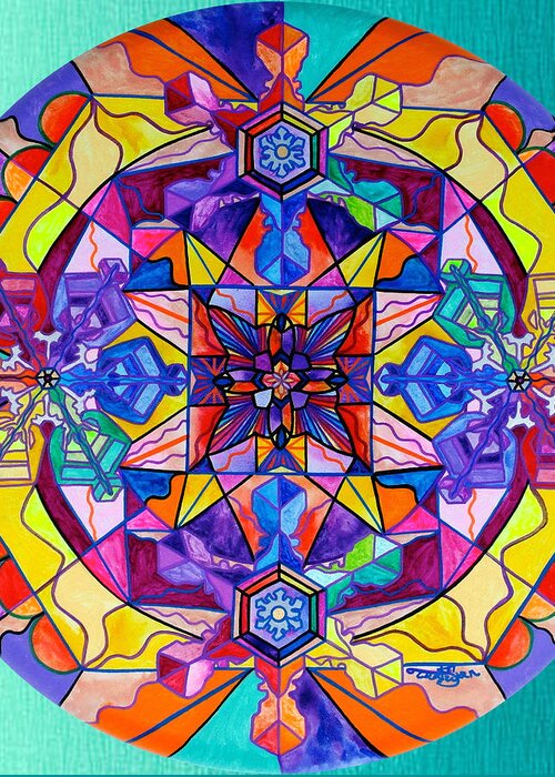 Vibration Greeting Card featuring the painting Synchronicity by Teal Eye Print Store