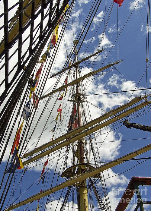 Tall Ships Greeting Card featuring the photograph Tall Ship Mast and Crows Nest 3 by Tom Doud