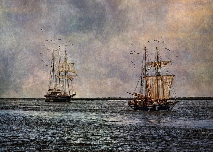 Boats Greeting Card featuring the photograph Tall Ships Sailing by Dale Kincaid