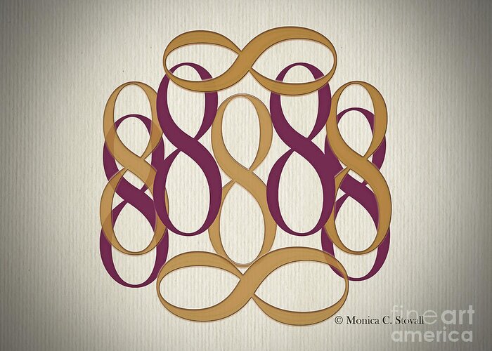 Tan And Maroon 8's Design Greeting Card featuring the digital art Tan and Maroon 8's by Monica C Stovall