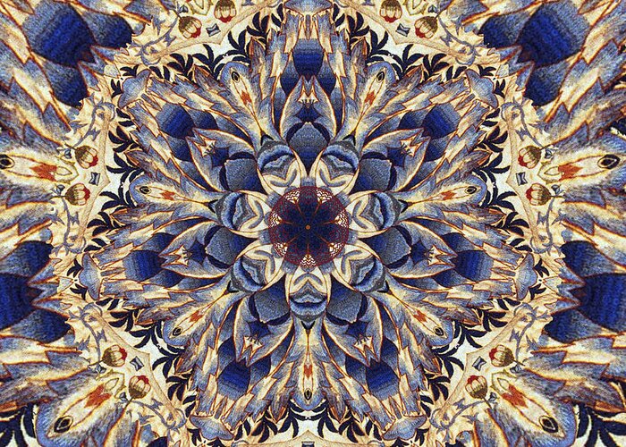 Abstract Greeting Card featuring the photograph Tapestry Mandala by Deborah Smith