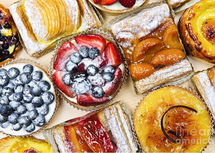 Pastries Greeting Card featuring the photograph Tarts and pastries by Elena Elisseeva
