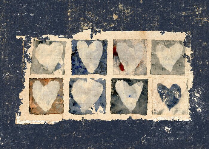 Eight Greeting Card featuring the photograph Tattered Hearts by Carol Leigh