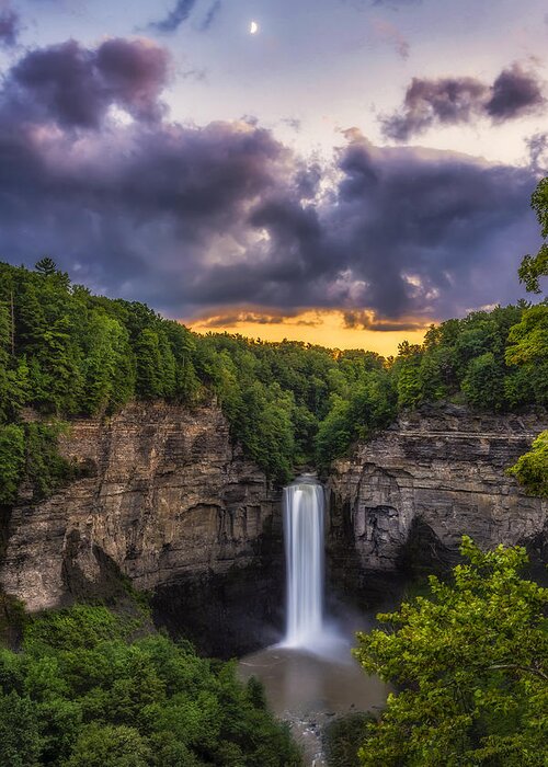 Mark Papke Greeting Card featuring the photograph Taughannock at Dusk by Mark Papke