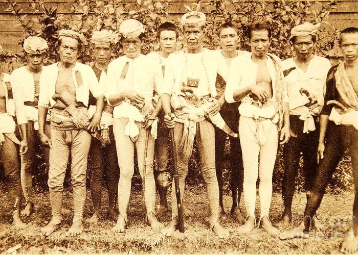 Pd Greeting Card featuring the photograph Tausug Tribe Members - Moros by Thea Recuerdo