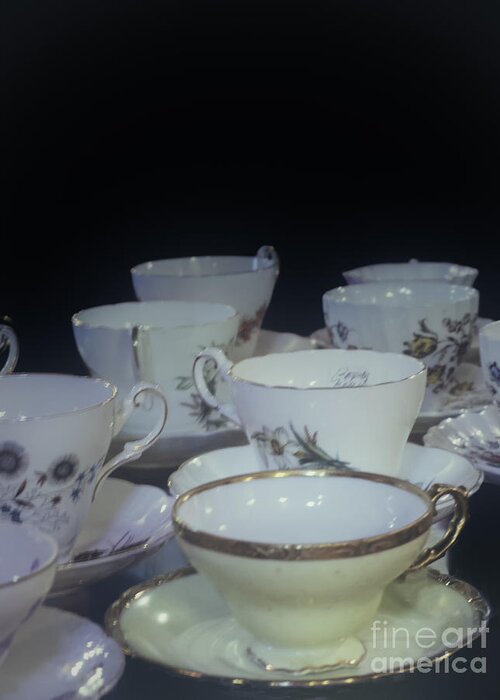 Tea Cups Greeting Card featuring the photograph Tea Party by Carolyn Fox