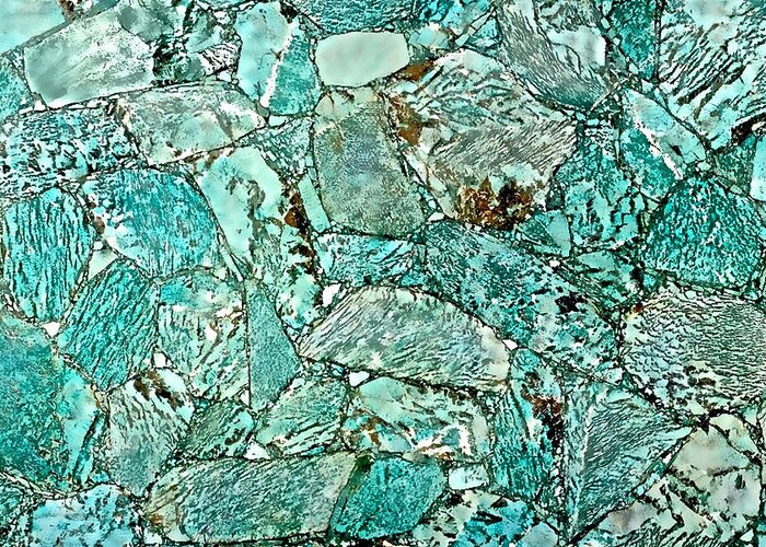 Debra Amerson Greeting Card featuring the photograph Teal Stone by Debra Amerson