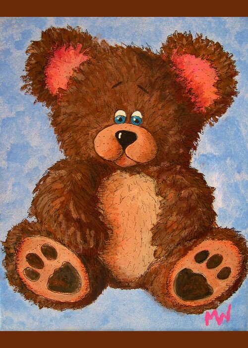 Teddy Bears Greeting Card featuring the painting Ted by Megan Walsh